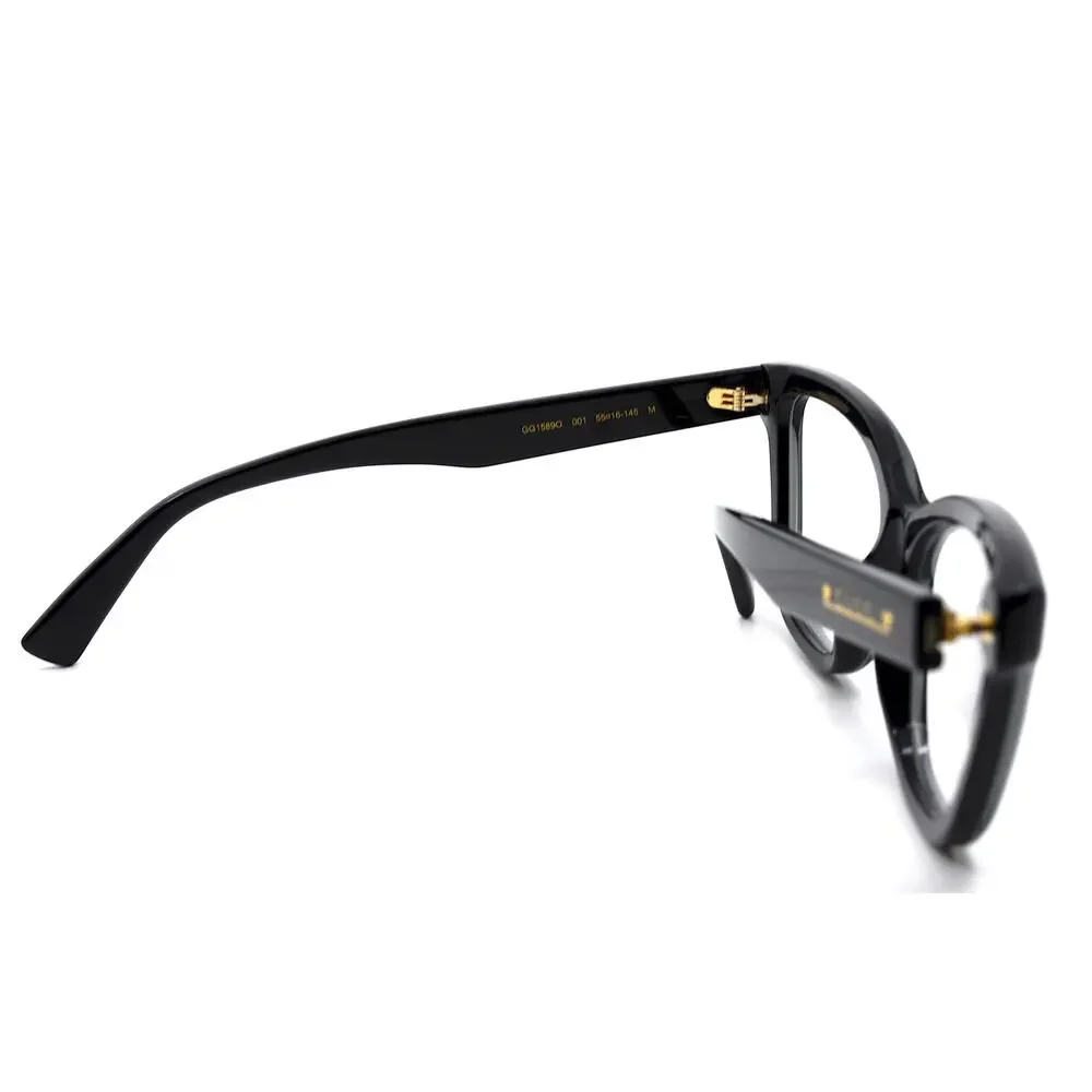 Gucci GG1589O 001 Black Eyeglasses Frames 55-16-145 Authentic New Italy